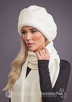 Берет на ножке экомех жемчуг